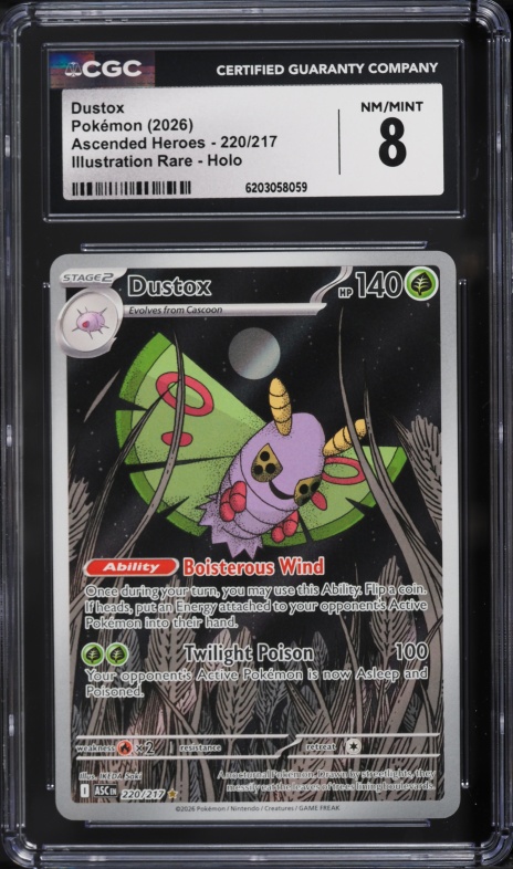 2026 Pokemon Mega Evolution Ascended Heroes IR Dustox #220 CGC 8 NM-MT