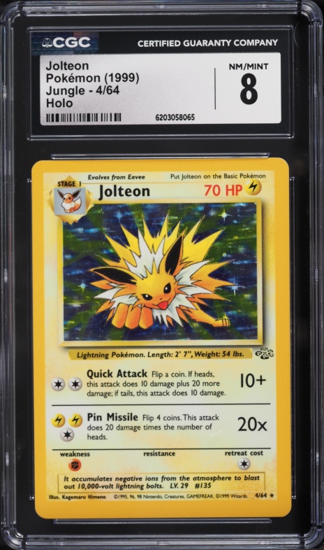1997 Pokemon Japanese Jungle Holo Jolteon #135 CGC 8.5 NM-MT+ on