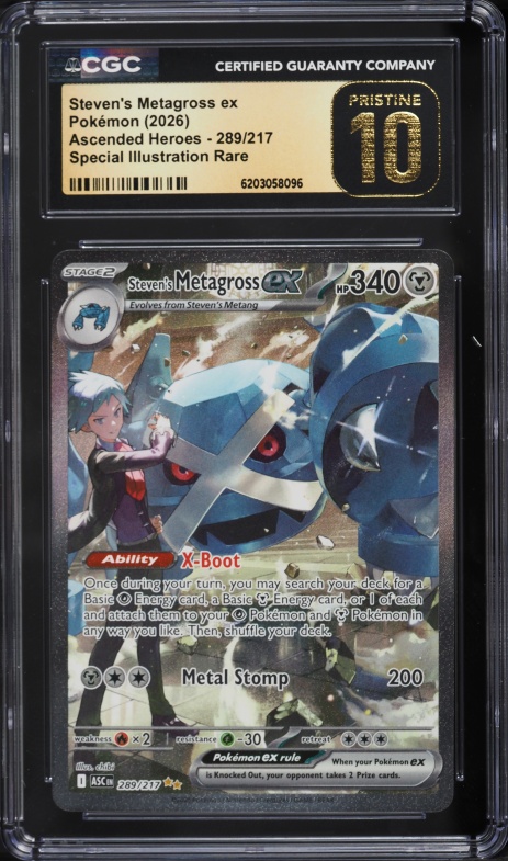 2026 Pokemon Mega Evolution Ascended Heroes SIR Steven's Metagross Ex #289 CGC 10 PRISTINE