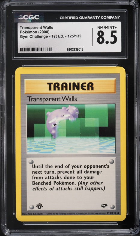 2000 Pokemon Gym Challenge 1st Edition Transparent Walls #125 CGC 8.5 NM-MT+