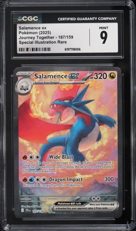 2025 Pokemon Scarlet & Violet Journey Together SIR Salamence Ex #187 CGC 9 MINT