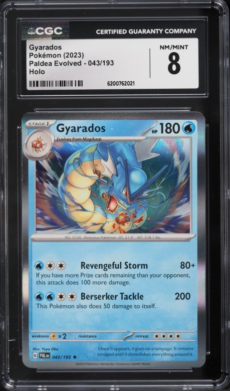 2023 Pokemon Scarlet & Violet Paldea Evolved Holo Gyarados #43 CGC 8 NM-MT