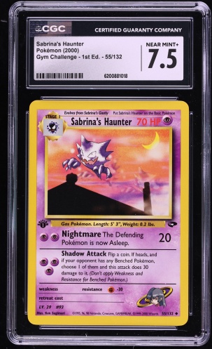 2000 Pokemon Gym Challenge 1st Edition Sabrina's Haunter #55 CGC 7.5 NRMT+