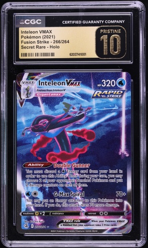 2021 Pokemon Sword & Shield Fusion Strike Full Art Inteleon VMAX #266 CGC 10 PRISTINE