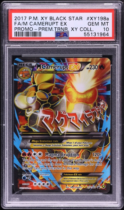 2017 Pokemon XY Promo Premium Trainer Collection Full Art M Camerupt EX #XY198a PSA 10 GEM MINT