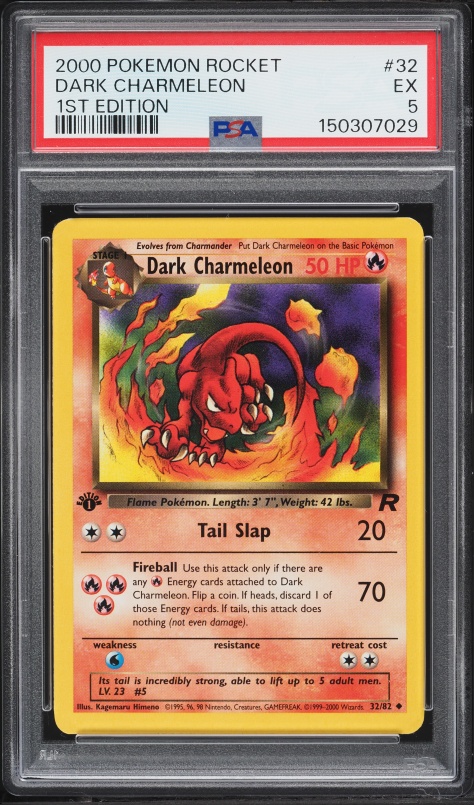 2000 Pokemon Team Rocket 1st Edition Dark Charmeleon #32 PSA 5 EX