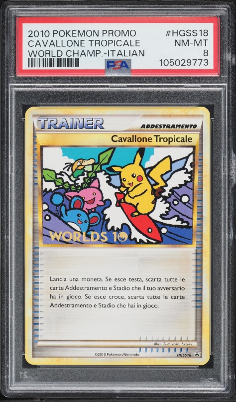 2010 Pokemon Italian Promo World Championships Tropical Tidal Wave #HGSS18 PSA 8 NM-MT