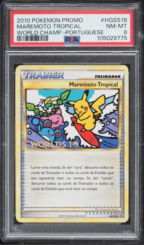 2010 Pokemon Portuguese Promo World Championships Tropical Tidal Wave #HGSS18 PSA 8 NM-MT