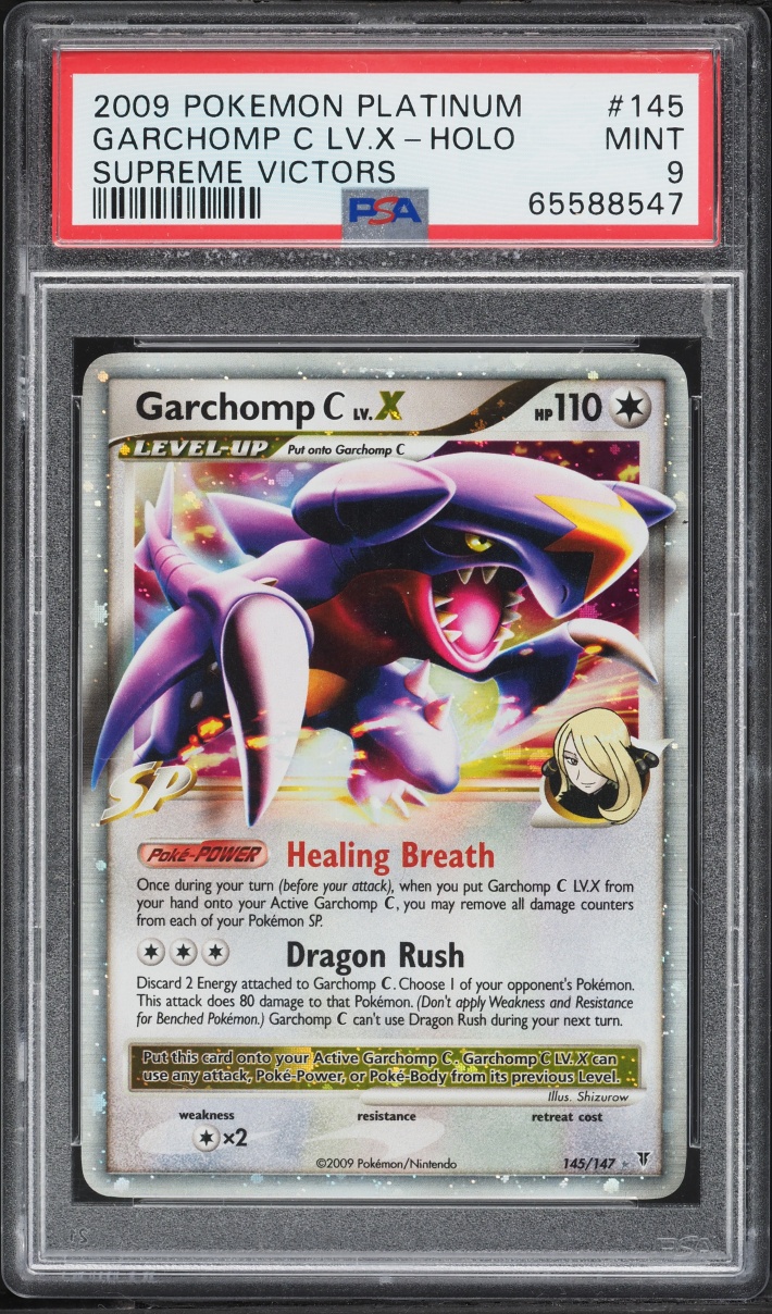 2009 Pokemon Platinum Supreme Victors Holo Garchomp C LV.X #145 PSA 9 MINT