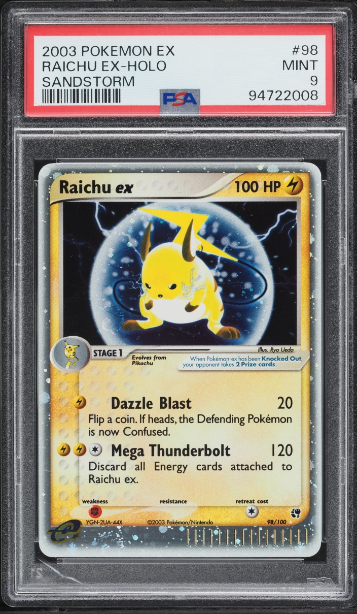 2003 Pokemon EX Sandstorm Holo Raichu ex #98 PSA 9 MINT