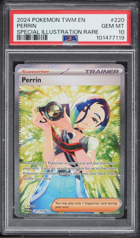 2024 Pokemon Scarlet & Violet Twilight Masquerade SIR Perrin #220 PSA 10 GEM MINT