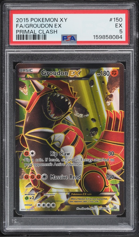 2015 Pokemon XY Primal Clash Full Art Groudon EX #150 PSA 5 EX