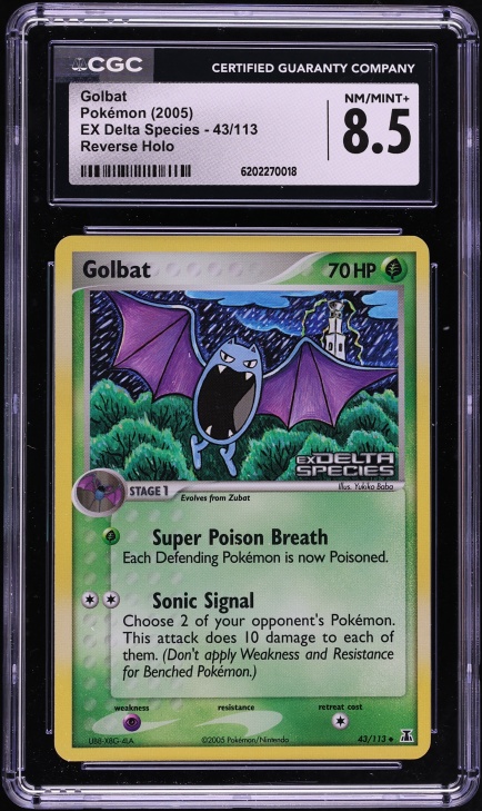 2005 Pokemon EX Delta Species Reverse Holo Golbat #43 CGC 8.5 NM-MT+