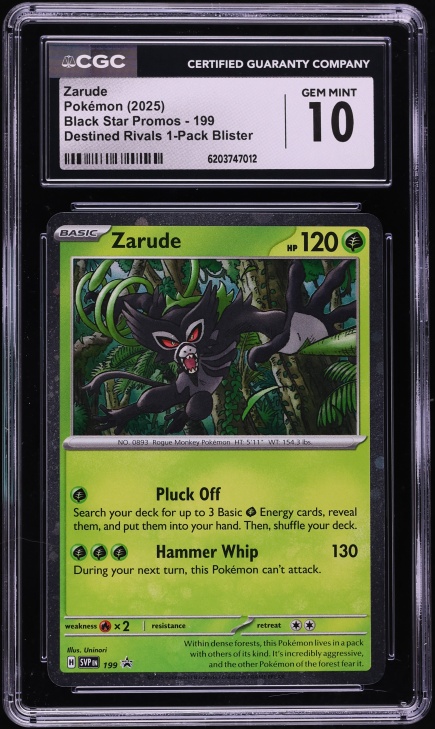 2025 Pokemon Scarlet & Violet Black Star Promo Destined Rivals Zarude #199 CGC 10 GEM MINT