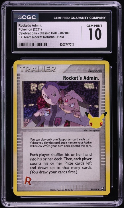 2021 Pokemon SWSH Celebrations Classic Collection Holo Rocket's Admin #86 CGC 10 GEM MINT