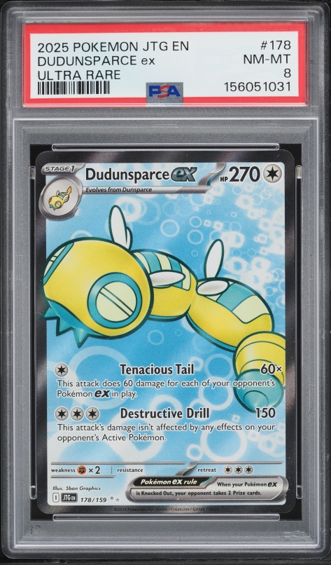 2025 Pokemon Scarlet & Violet Journey Together Full Art Dudunsparce Ex #178 PSA 8 NM-MT