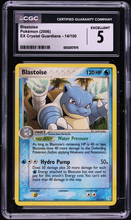 2006 Pokemon EX Crystal Guardians Blastoise #14 CGC 5 EX