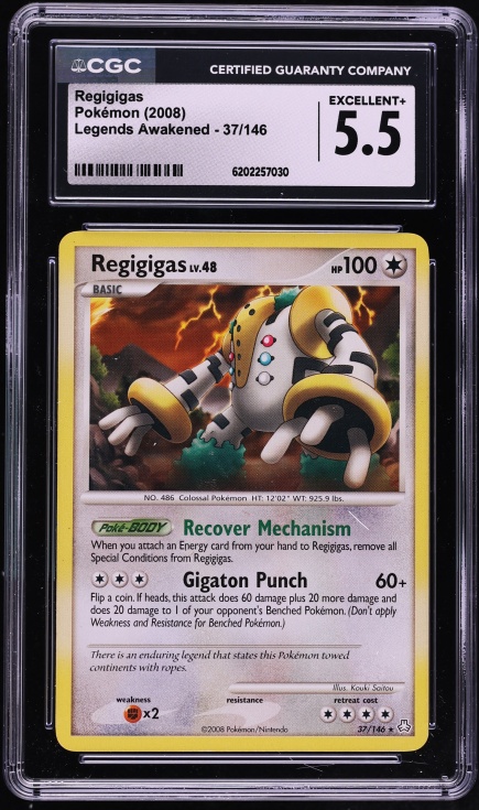 2008 Pokemon Diamond & Pearl Legends Awakened Regigigas #37 CGC 5.5 EX+