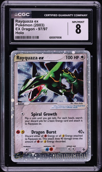 2003 Pokemon EX Dragon Holo Rayquaza Ex #97 CGC 8 NM-MT