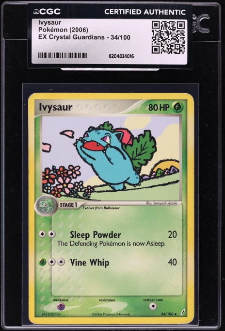 2006 Pokemon EX Crystal Guardians Ivysaur #34 CGC AUTH