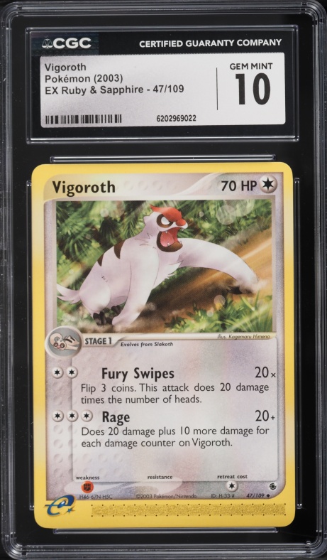 2003 Pokemon EX Ruby & Sapphire Vigoroth #47 CGC 10 GEM MINT