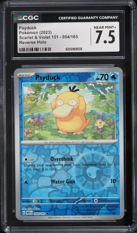2023 Pokemon Scarlet & Violet 151 Reverse Holo Psyduck #54 CGC 7.5 NRMT+