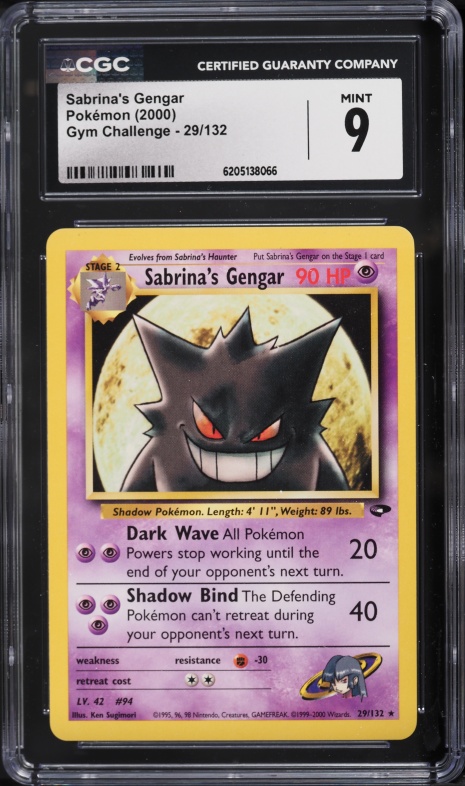 2000 Pokemon Gym Challenge Sabrina's Gengar #29 CGC 9 MINT