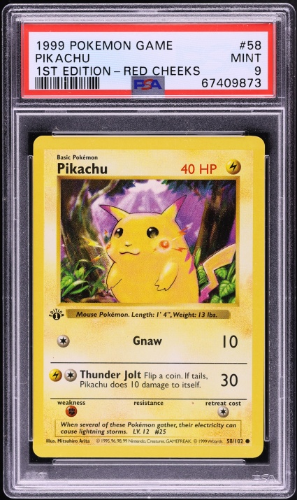 1996 Pokemon Japanese Base Set No Rarity Symbol Pikachu #25 PSA 9