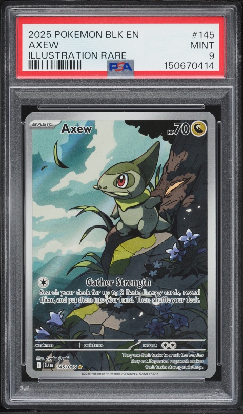2025 Pokemon Scarlet & Violet Black Bolt IR Axew #145 PSA 9 MINT