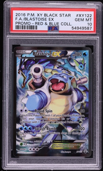 2016 Pokemon XY Promo Red & Blue Collection Full Art Blastoise EX