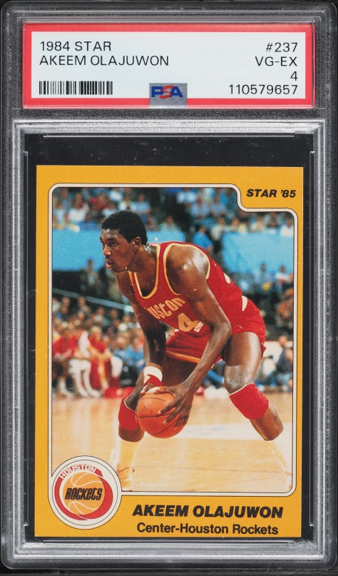 その他 star85 akeem olajuwon RC!!! 1984-85 Star Basketball Hakeem Olajuwon ROOKIE #237 PSA 8 NM-MT on