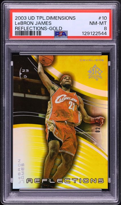 2003 SPx Basketball LeBron James ROOKIE PATCH AUTO /750 #151 PSA