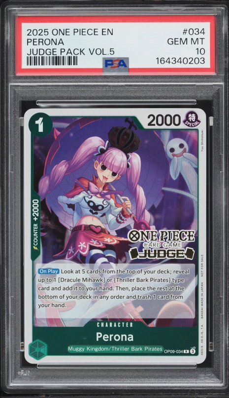2025 One Piece Tournament Promo Judge Pack Vol 5 Perona CGC 10 GEM