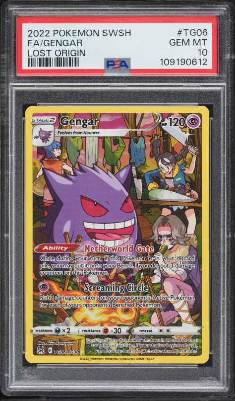 2022 Pokemon Sword & Shield Lost Origin Trainer Gallery CHR Gengar #TG06 PSA 10 GEM MINT