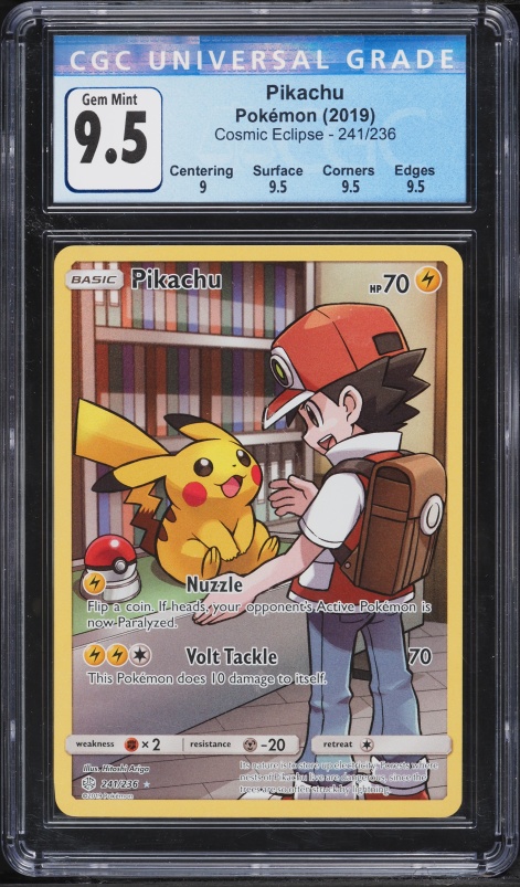 2019 Pokemon Sun & Moon Cosmic Eclipse CHR Pikachu #241 CGC 10 GEM MINT