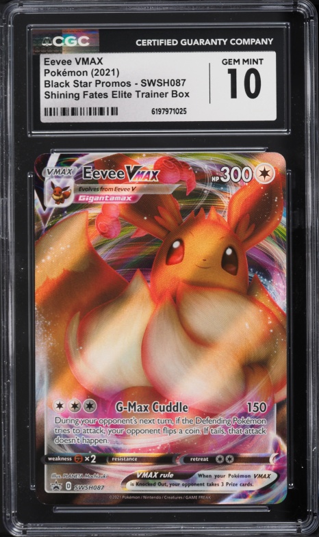 2021 Pokemon Sword & Shield Promo Shining Fates ETB Alt Art Eevee VMAX #SWSH087 CGC 10 GEM MINT