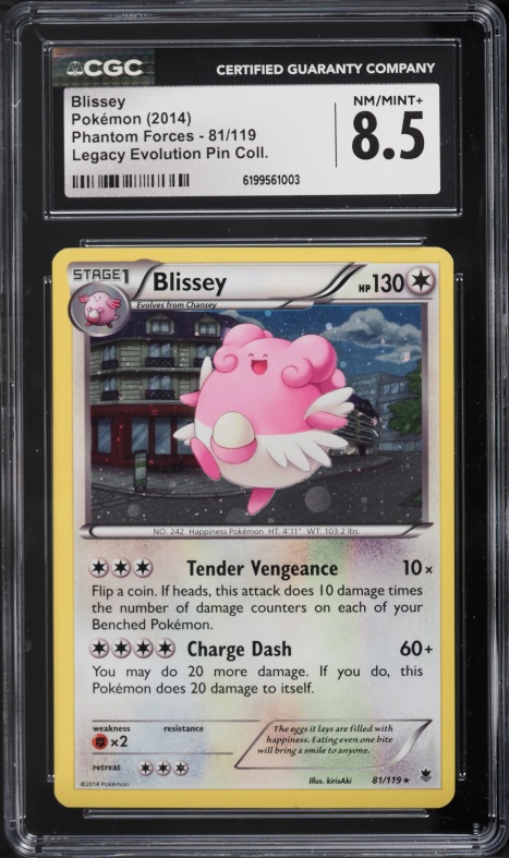 2014 Pokemon XY Phantom Forces Legacy Evolution Pin Blissey #81 CGC 8.5 NM-MT+