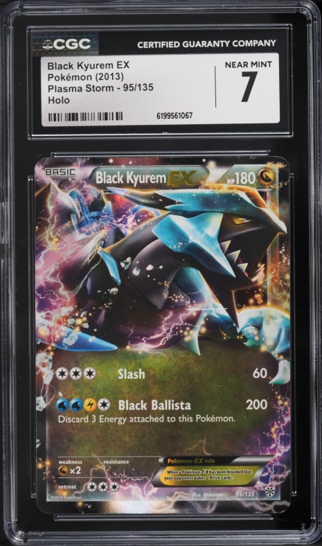 2013 Pokemon Black & White Plasma Storm Holo Black Kyurem EX #95 CGC 7 NRMT