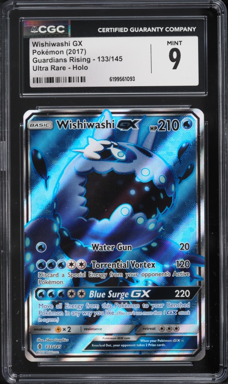 2017 Pokemon Guardians Rising Ultra Rare Holo Wishiwashi GX #133 CGC 9 MINT