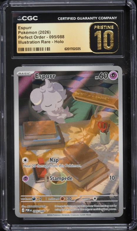 2026 Pokemon Mega Evolution Perfect Order IR Espurr #95 CGC 10 PRISTINE