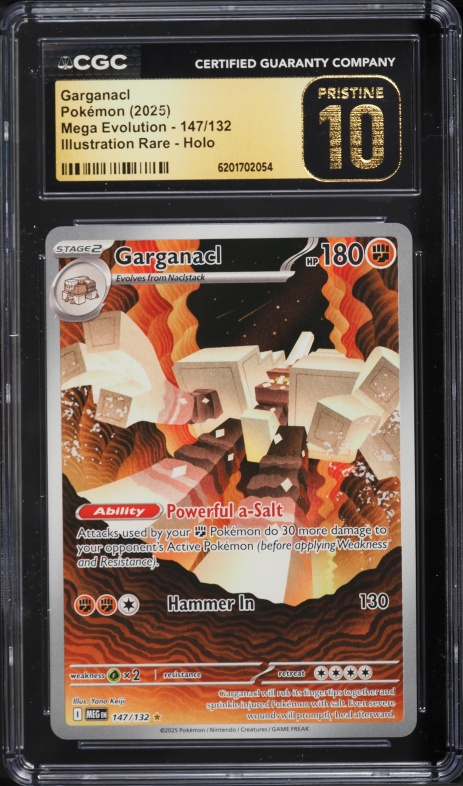 2025 Pokemon Mega Evolution IR Garganacl #147 CGC 10 PRISTINE