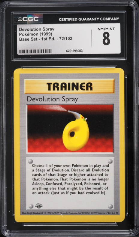 1999 Pokemon Base Set Shadowless 1st Edition Devolution Spray #72 CGC 8 NM-MT