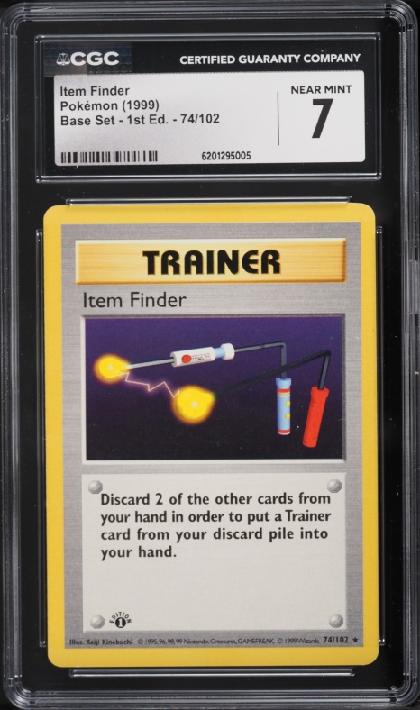 1999 Pokemon Base Set Shadowless 1st Edition Item Finder #74 CGC 7 NRMT