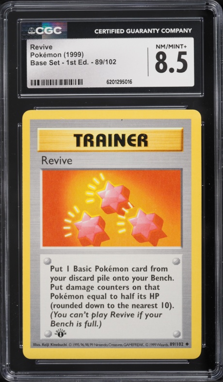1999 Pokemon Base Set Shadowless 1st Edition Revive #89 CGC 8.5 NM-MT+