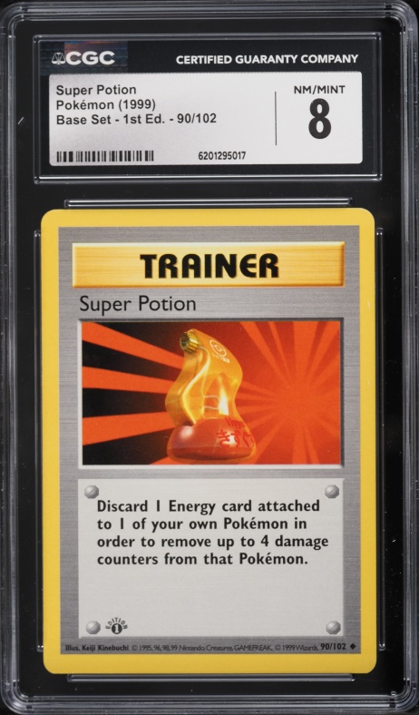1999 Pokemon Base Set Shadowless 1st Edition Super Potion #90 CGC 8 NM-MT