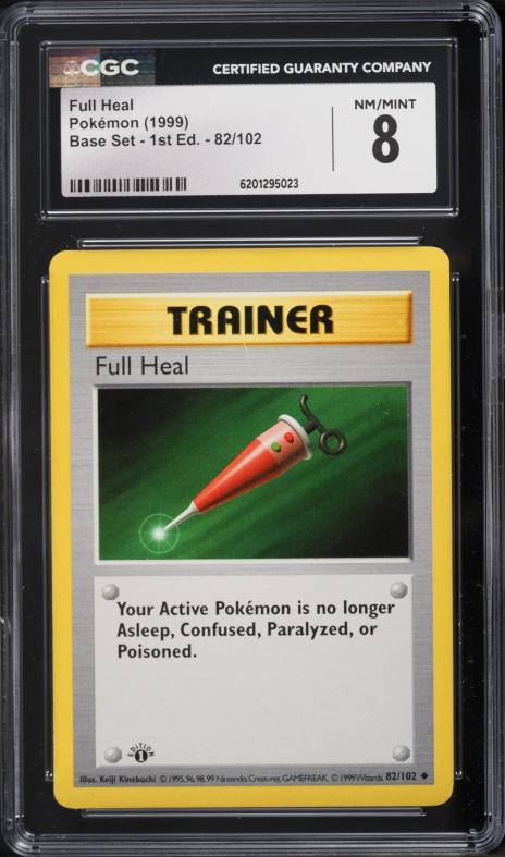1999 Pokemon Base Set Shadowless 1st Edition Full Heal #82 CGC 8 NM-MT