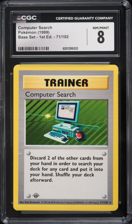 1999 Pokemon Base Set Shadowless 1st Edition Computer Search #71 CGC 8 NM-MT