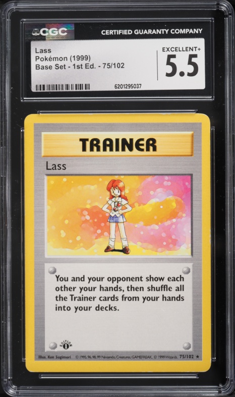 1999 Pokemon Base Set Shadowless 1st Edition Lass #75 CGC 5.5 EX+