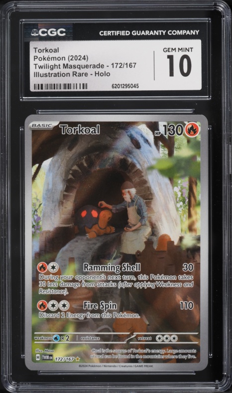 2024 Pokemon Scarlet & Violet Twilight Masquerade IR Torkoal #172 CGC 10 GEM MINT