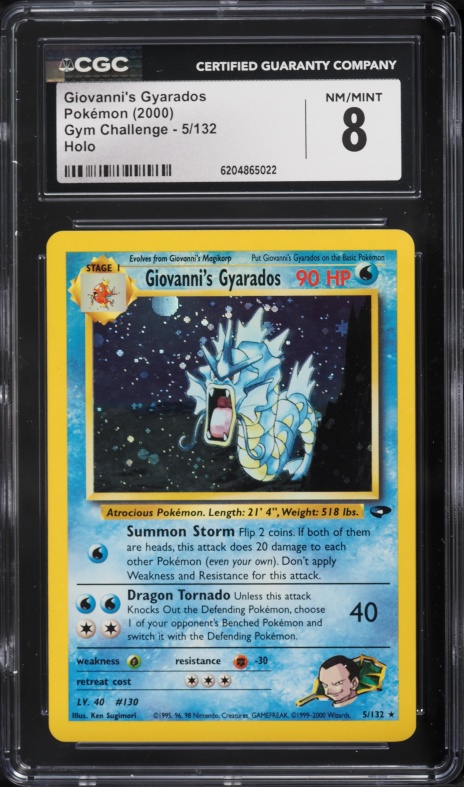 2000 Pokemon Gym Challenge Holo Giovanni's Gyarados #5 CGC 8 NM-MT